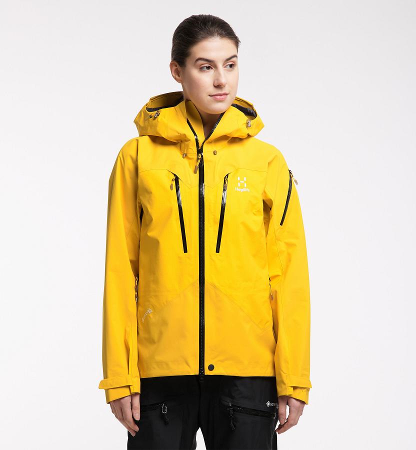 Haglöfs Spitz Ski Jacket Yellow For Womens DUBPL3704 Australia